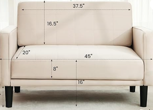 lot 467 image: Couchoice Loveseat Sofa 45-Inch Beige