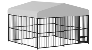 lot 445 image: Outdoor Dog Kennel Outside Heavy Duty Dog Enclosure House Mesh, 10ft x 10ft x 6ft