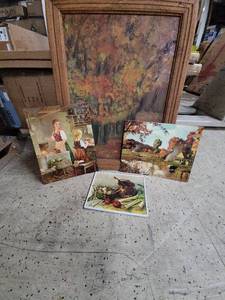 lot 42 image: Collection of 4 Assorted Vintage Art Prints