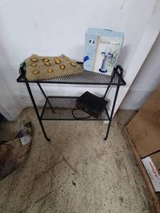 lot 44 image: Metal Wire Serving Cart with Propane Stove and Felt Bag