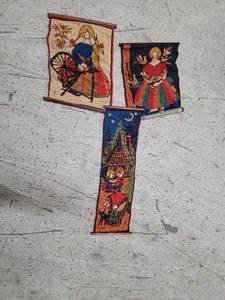 lot 67 image: Vintage Tapestry Wall Hangings Featuring Traditional Folk Art Motifs