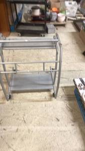 lot 85 image: Metal Rolling Computer Stand with Two Shelves