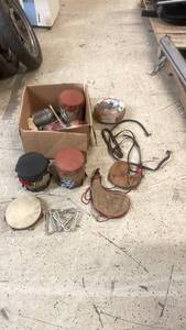 lot 86 image: Collection of Folk Instruments and Cowboy Canteens