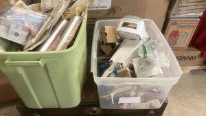 lot 122 image: Large Lot of Plumbing Hardware and Accessories in Storage Totes