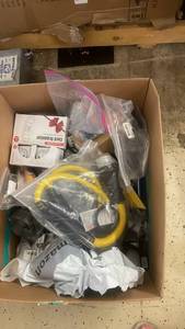 lot 123 image: Box of Assorted Electrical Accessories and Parts