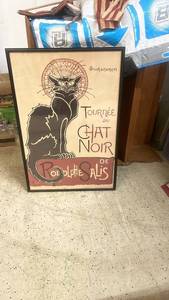 lot 133 image: Framed Le Chat Noir Poster by Rodolphe Salis