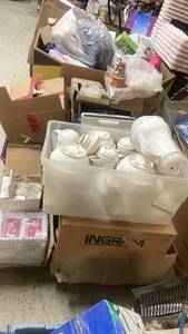 lot 143 image: Large Assorted Household and Holiday Decor Lot with Kitchenware and Figurines