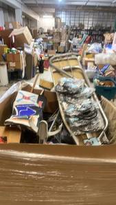 lot 145 image: Assorted Estate Lot Including Scot Wide Trac Golf Pull Cart, Sombreros, Party Decor, and Household Accessories