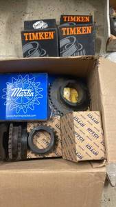 lot 146 image: Assorted Mechanical Parts Including Honda CL175, Johnson Outboard, Timken Bearings, and Sprockets