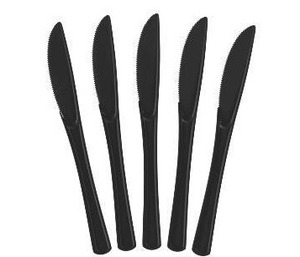 lot 173 image: Case of 1000 C-link Black Heavy Duty Plastic Knives