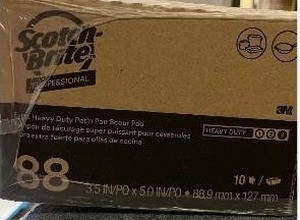 lot 199 image: Box of 10 Scotch-Brite Professional 88 Extra Heavy Duty Pot and Pan Scour Pads 3.5 in x 5 in