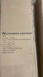 lot 218 image: Lithonia Lighting 4-Piece Oval 2700K LED Black Track Kit