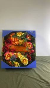 lot 230 image: Memorial Wreath with Colorful Artificial Flowers and Stand