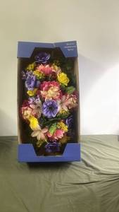 lot 231 image: 30-Inch Artificial Floral Headstone Spray in Mixed Colors