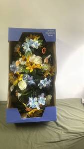 lot 232 image: 30-Inch Headstone Spray with Mixed Artificial Flowers