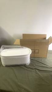 lot 238 image: Home Office Cable Management Box with Lid - White