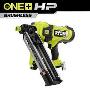 lot 52 image: RYOBI ONE HP 18V Brushless Cordless AirStrike 30° Framing Nailer (Tool Only)  Customer Returns See Pictures