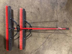 lot 23 image: Lot of  Libman 36 in. High Power Multi-Surface Push Broom Set with Brace and 60 in. Steel Handle  Customer Returns See Pictures