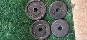 lot 13 image: Lot of Four 2.5 LB One inch Weight Plates (USED)