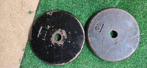 lot 19 image: Lot of two 10LB one-inch Weight Plates (USED)