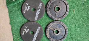 lot 27 image: Lot of four 5LB one-inch Weight Plates (USED)