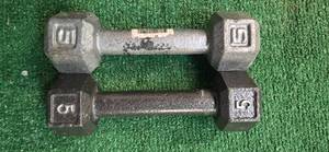 lot 45 image: Lot of two 5LB dumbbells (USED)