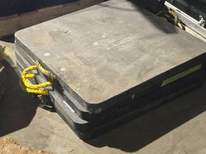lot 140 image: Lot of (4) Plastic Stabilizer Supports with Rope Handles 24 x 24 x 1 12