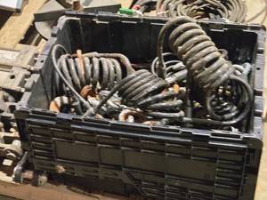 lot 172 image: Lot of (1 Tote) Lifting Cables and Hooks (assorted)
