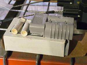 lot 247 image: Terminal Supply Co Battery Wire Range 20 Gray Connector Housing with Springs SY6320G1 (in original packaging)