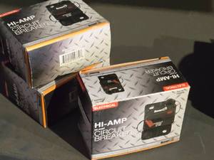 lot 252 image: Lot of (3) Hi-Amp 50 Amp Circuit Breakers (in original packaging)