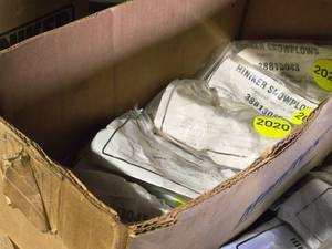 lot 278 image: Lot of (5) Hiniker Assorted Snow Plow Headlight Adapters (in original packaging)