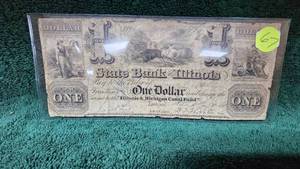 Pretty Rare 1800's State Bank of Illinois Obsolete Note