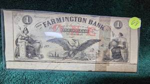 lot 68 image: 1800s Farmington Bank, New Hampshire Obsolete Note