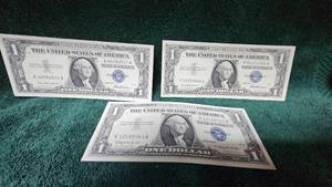 lot 81 image: 3-1957 $1 Silver Certificate BU Condition