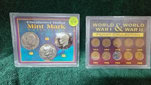 lot 86 image: WW I, WW II Penny Collection and Eisenhower Dollar Collection Including Proof