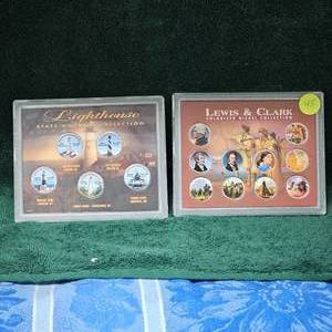 lot 45 image: Lewis and Clark Colored Nickel Collection and Light House Quarter Collection