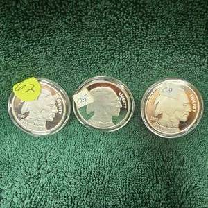 lot 62 image: 2006 1oz Copper Buffalo Silver Plated (3)