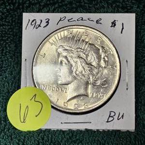 lot 63 image: 1923 Peace $1 BU