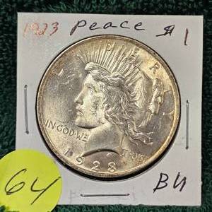 lot 64 image: 1923 Peace $1, BU Condition