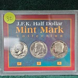 lot 32 image: JFK Mint Mark Proof Collection P-D-S
