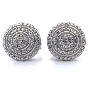 lot 38 image: Natural Diamond Vintage Button Stud Earrings