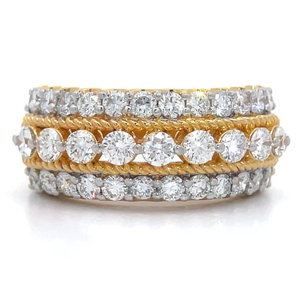 lot 15 image: 2 Carat Diamond Triple Row Twisted Rope Ring