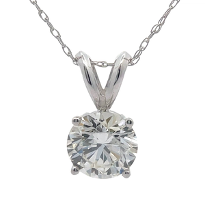 lot 13 image: 1.55 Carat Diamond Solitaire Split Bail Pendant Necklace