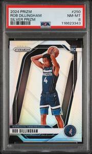 lot 9 image: ROB DILLINGHAM 2024 PANINI SILVER PRIZM PSA 8 116623343
