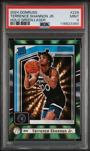 lot 8 image: TERRENCE SHANNON JR 2024 PANINI DONRUSS RATED ROOKIE HOLO GREEN LAZER PSA 9 116623360