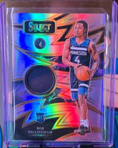 lot 16 image: ROB DILLINGHAM 2024-25 PANINI SELECT SPARKS ROOKIE CARD PATCH
