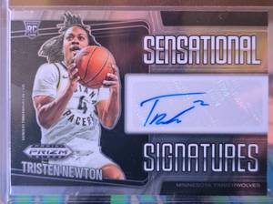 lot 24 image: TRISTEN NEWTON 2024-25 PANINI PRIZM BLACK SENSATIONAL SIGNATURES ROOKIE CARD AUTO