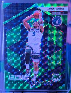 lot 37 image: ANTHONY EDWARDS 2024-25 PANINI MOSAIC GREEN REACTIVE EPIC PROFORMERS