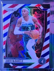 lot 33 image: JADEN MCDANIELS 2024-25 PANINI PRIZM REDWHITEBLUE