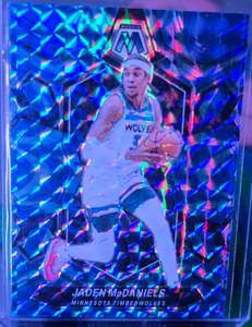lot 72 image: JADEN MCDANIELS 2023-24 PANINI MOSAIC BLUE REACTIVE